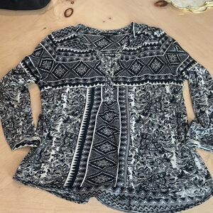 Lucky Brand Black and White Blouse